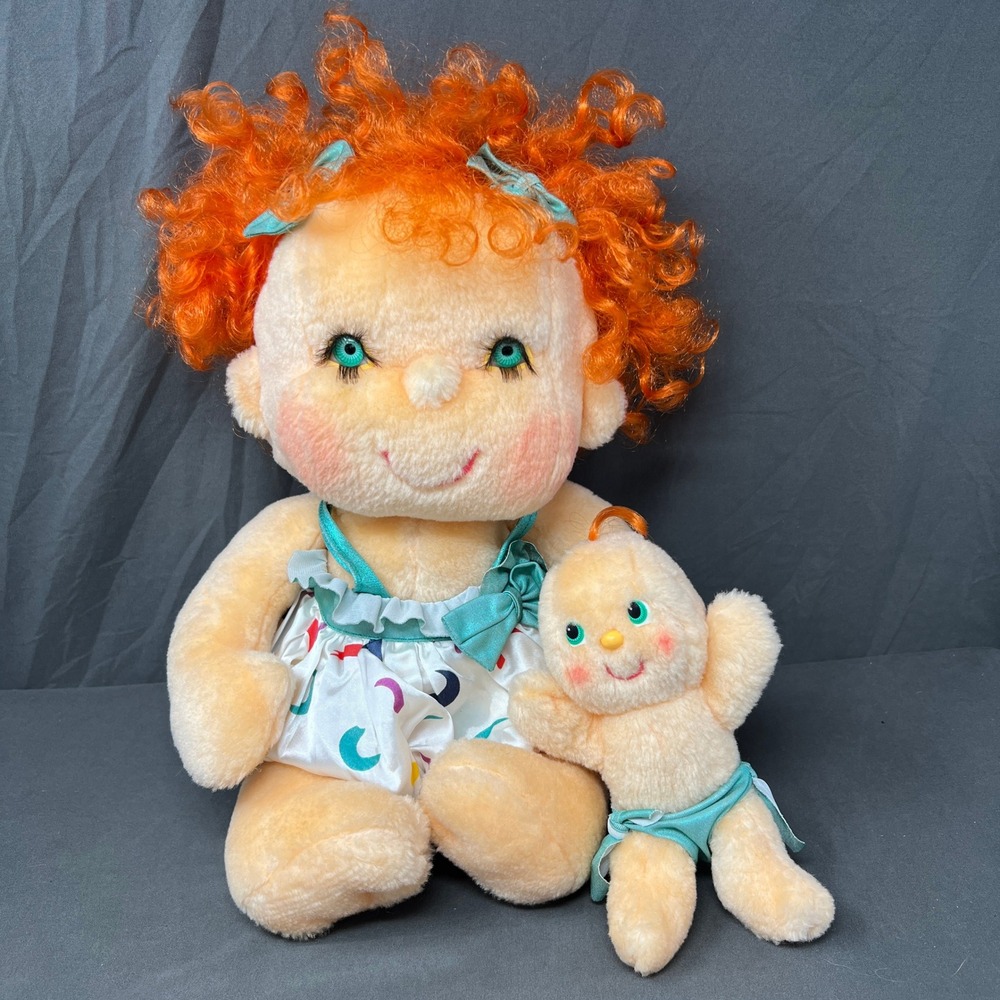 Kenner Hugga Bunch Tickles & Baby Plush Doll 16 Inch Orange Hair Vintage 1985